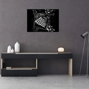 Tablou pe sticlă - Desen în stilul lui Banksy (70x50 cm)