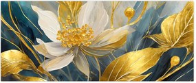 Tablou - Pictura de flori de aur (120x50 cm)