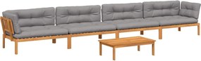 vidaXL Set canapele de grădină cu perne din paleți 5 piese lemn acacia