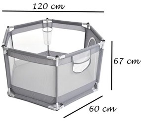 Țarc de joacă 120 cm gri