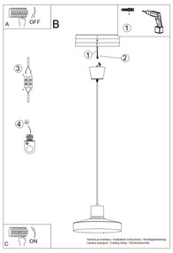 Lustră neagră ø 35 cm Vito – Sollux