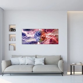 Tablou - Globul pământen în curenți (120x50 cm)