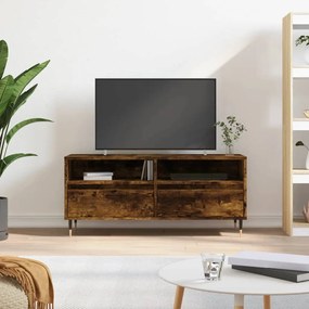 Comoda TV, stejar fumuriu, 100x34,5x44,5 cm, lemn prelucrat