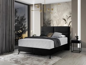 Pat tapitat, boxspring, 160x200 cm, Safiro 162, Eltap (Culoare: Negru / Loco 10)