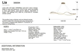 Lustra suspendata LED CCT si telecomanda Lia