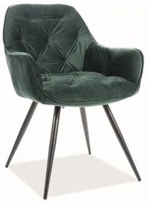 Scaun de bucaterie Cherry Velvet, verde/negru