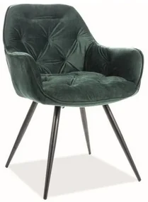 Scaun de bucaterie Cherry Velvet, verde/negru