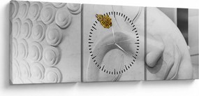Tablou - Buddha alb (cu ceas) (90x30 cm)