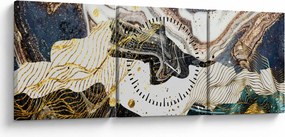 Tablou - Marmură design (cu ceas) (90x30 cm)