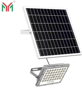 Proiector LED cu Panou Solar și Telecomandă, Rezistent la Apă IP65, 100W, Gri