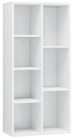 801113 vidaXL Bibliotecă, alb extralucios, 50 x 25 x 106 cm, PAL