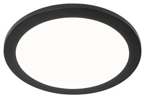 Plafoniera neagră 30 cm cu LED inclus, reglabilă în 3 trepte, IP44 - Steve
