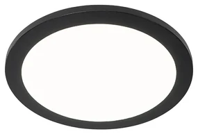 Plafoniera neagră 30 cm cu LED inclus, reglabilă în 3 trepte, IP44 - Steve