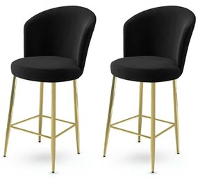 Set de scaune de bar Fora Black and Gold, 2 buc., 2 buc.