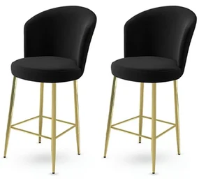 Set de scaune de bar Fora Black and Gold, 2 buc., 2 buc.