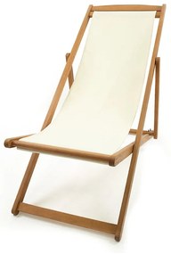 Șezlong de grădină pliabil din lemn de acacia Bonami Essentials Deck, bej