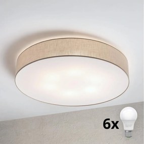 Brilagi - Plafonieră LED SIRIJA 6xE27/15W/230V Ø 80 cm bej