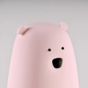 Lampă LED RGB pentru copii BEAR, tactilă, 0,8W, 5V, roz + USB