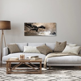 Tablou - Turmă de gnu (120x50 cm)