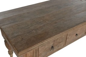 Consolă din lemn masiv de tec reciclat cu 4 sertare, piesă statement sculptată manual, „Grand Loft”