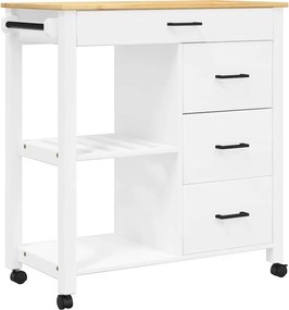 vidaXL Cărucior de bucătărie „MONZA”, 84x40x88,5 cm, lemn masiv de pin
