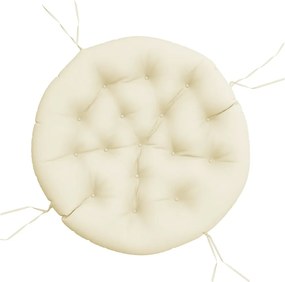vidaXL Pernă rotundă crem, Ø 100 x11 cm, țesătură Oxford