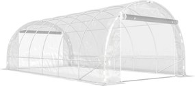 Outsunny Seră de Grădină Tip Tunel 3x6x2 m cu 2 Uși Rulabile, Cadru din Oțel și Acoperire din PE, pentru Legume, Fructe, Flori, Anti-UV, Transparentă | Aosom Romania