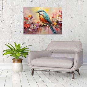 Tablou pe sticlă - Pictura de o pasăre (70x50 cm)
