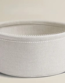 Masa de mana crem cu cos de depozitare SALMA Ø 45 cm