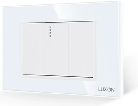 Intrerupator Simplu Mecanic 1M si 2 Taste False LUXION cu Rama din Sticla, Standard Italian, 3M