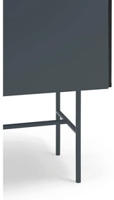 Comodă neagră-gri antracit înaltă cu ușă glisantă 120x140 cm Nube – Teulat