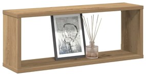 vidaXL Rafturi de perete cub 2 buc. stejar artizanal, 60x15x23 cm lemn