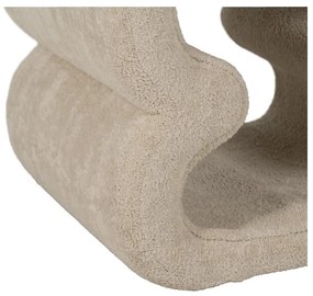 Taburet bej cu tapițerie din țesătură bouclé – Ixia