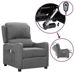 3098757 vidaXL Fotoliu de masaj electric rabatabil, gri deschis, textil