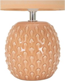 Veioză piersică din ceramică cu abajur textil (înălțime 27 cm) Pontus – Mauro Ferretti