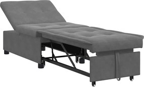 vidaXL Canapea extensibilă Gri închis 194 x 67 x 82 cm Microfibră