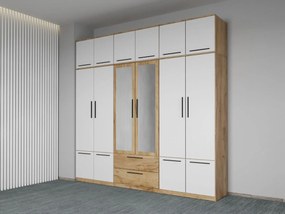 Set mobila dormitor 4 piese Alb/Stejar Levi C30