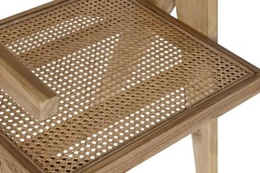 Scaun dining din lemn de tec si rattan, "Teqa"