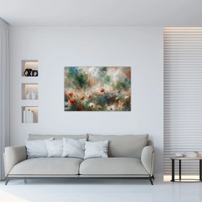 Tablou – Abstracție de câmp cu maci (90x60 cm)