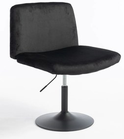 HR150N Scaun Neagră din Catifea cu Bază Neagră