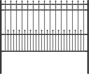 vidaXL Gard Spike Ring Negru 200 x 130 cm Oțel vopsit electrostatic