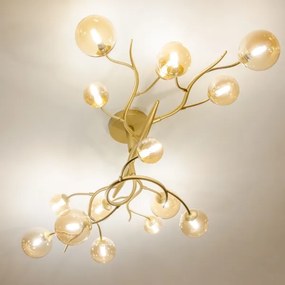 Lustră LED aplicată Brilagi MISTEL 15xG9/3W/230V auriu