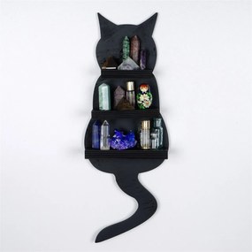 Raft decorativ MEH134 Negru 48x10x17 cm