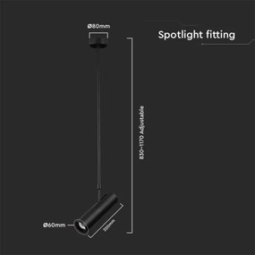 Lustră pe tijă 1xGU10/35W/230V negru