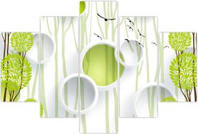 Tablou cu abstracție și copaci (150x105 cm)