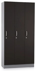 Dulap din lemn Visio LUX - 3 compartimente, 90 x 42 x 190 cm, antracit