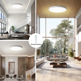 Brilagi - Lampă LED dimabilă SMART pentru piscină, 128 W, 230 V, Ø 100 cm, Wi‑Fi Tuya, albă + telecomandă