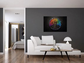 Tablou – Arbore plin de inimi colorate (90x60 cm)