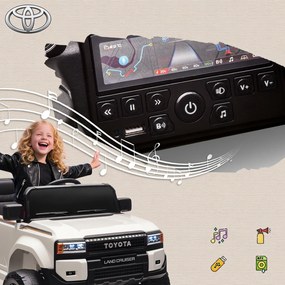 AIYAPLAY Mașină Electrică pentru Copii TOYOTA Land Cruiser 12V cu Telecomandă, Vârsta 3-6 Ani, Alb | Aosom Romania