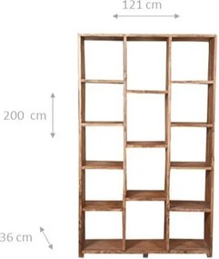 Biblioteca L121 36 H200 cm, lemn masiv